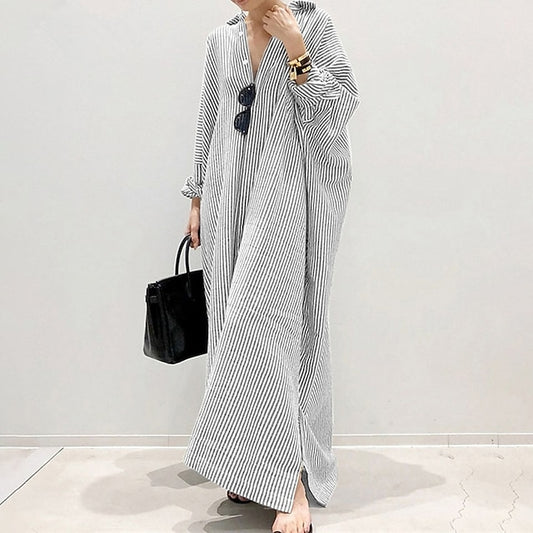 Women's Blue Black White Summer Spring Fall Maxi Dress 100%