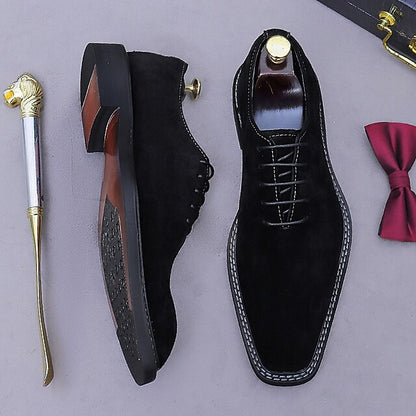 Leather Oxford Cowhide Suede Genuine Shoes Men's