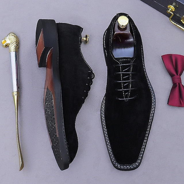 Suede Genuine - Men's Oxford Cowhide Leather Shoes