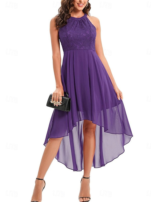 Women's Midi Dress Chiffon Dress A Line Dress Elegant