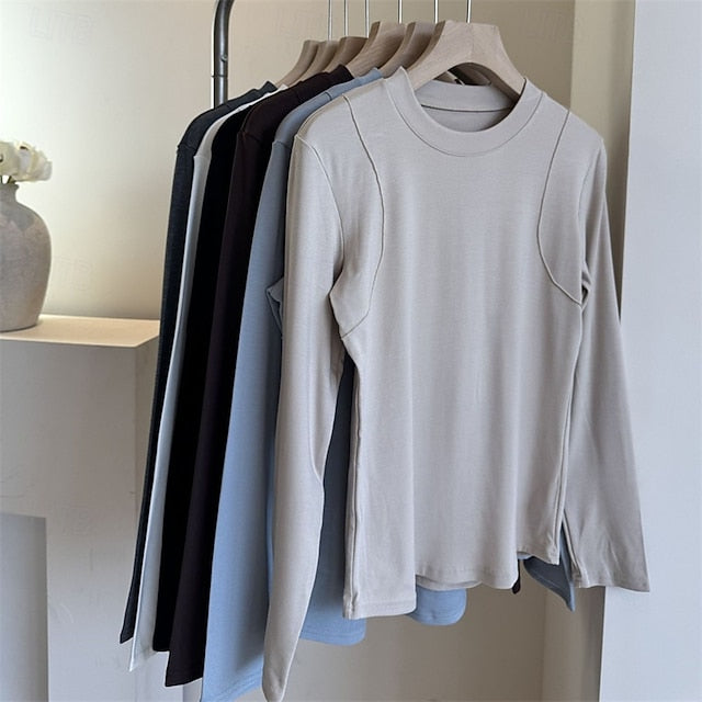 Women's Dressy Tops Tight Tops Tunic Draped Solid Color