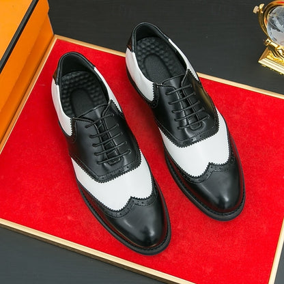 Shoes Men's Oxford White Two-Tone and Brogue Wingtip in