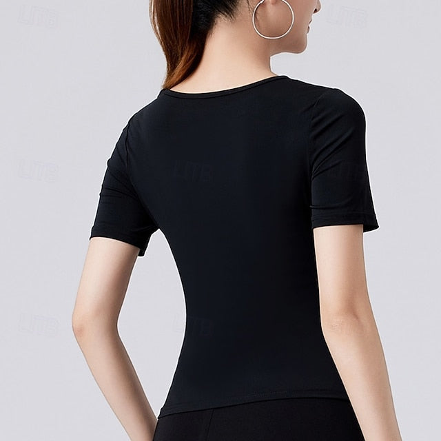 Latin Dance Top Hollow-out Pure Color Splicing Women's