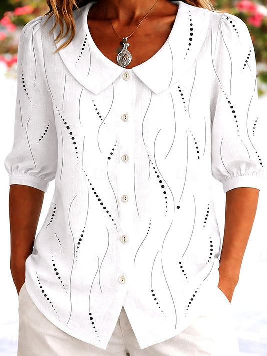 Women's Shirt Geometric Elegant Bohemia Vacation Lapel