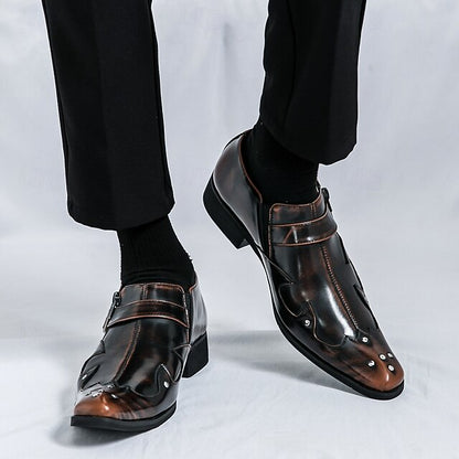 Strap Black Shoes Monk – Men's Leather Formal