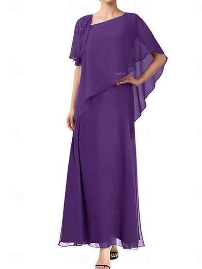 Mother the A-Line Elegant Dress Simple Bride Square Neck of