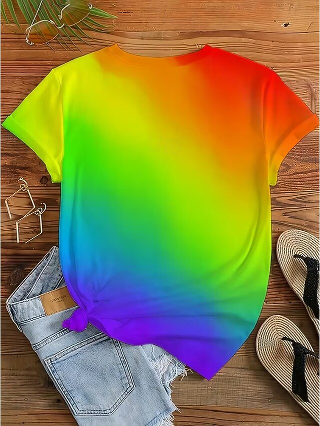 Women's T Shirt Print Ombre Graphic Vintage Stylish Classic