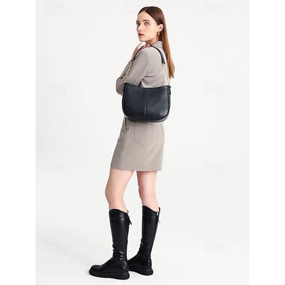 Bag Shoulder Leather Women's Chain Brown Gold Faux with