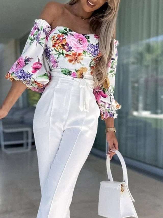 Women's Boho Shirt Blouse Print Flower Modern Boho Long