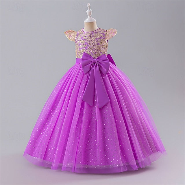 Flower Girls' Dress Kids Party Color Girl Block