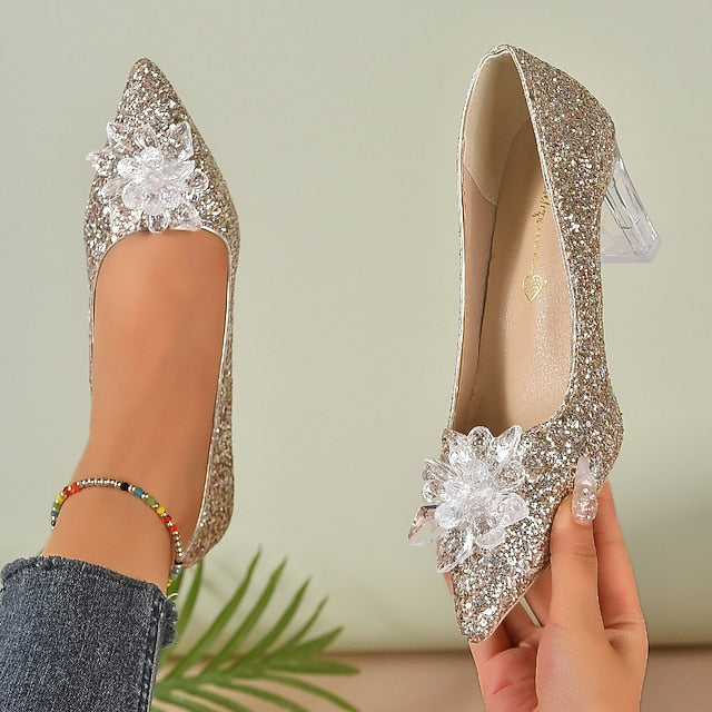 Toe Bride Shoes Closed for Bridesmaid Wedding Women Pointed