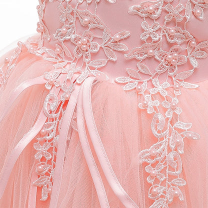 Party Solid Color Kids Dress Girls' Sleeveless