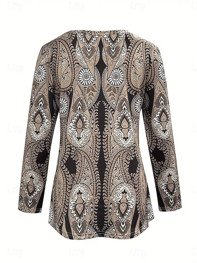Women's T Shirt Print Graphic Paisley Elegant Fashion