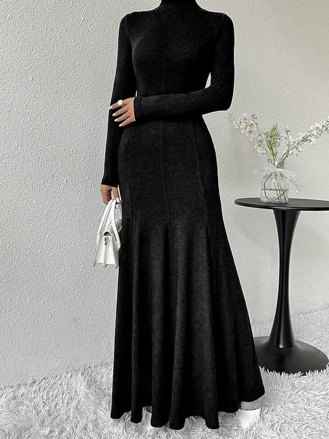 Women's Midi Dress Black Dress Casual Dress Elegant Fashion