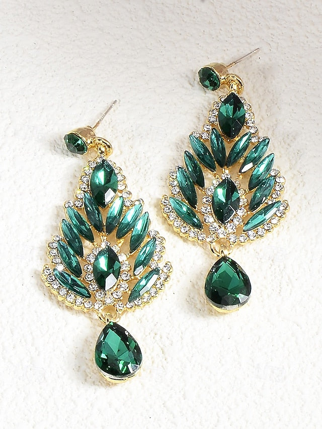 Women's Emerald – Green Crystal Earrings Drop