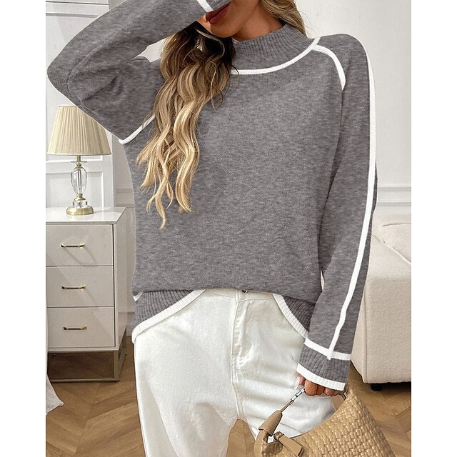 Women's Casual Tops Pullover Sweater Long Sleeve Top