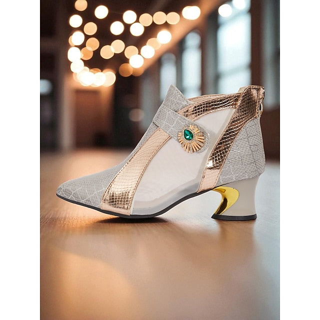 Mesh Women's Boots Silver Emerald and with Ankle Gold