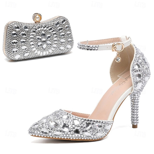 Heel High Multicolor with Rhinestone Women's Wedding Shoes