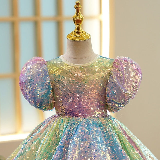 Dress Short Summer Spring Girls' 3D colour Sleeve Wedding