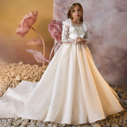 Communion Solid Party Color Dress Kids Girls' First