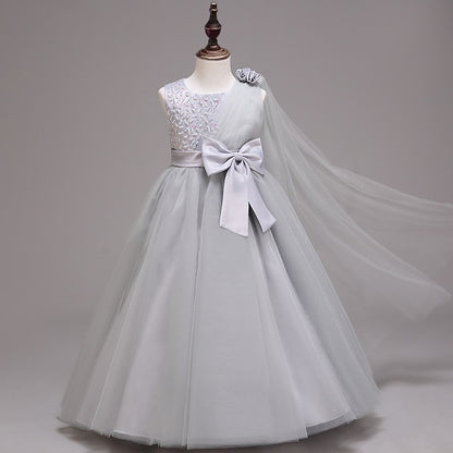 Solid Dress Kids Flower Colored Girls' Girl