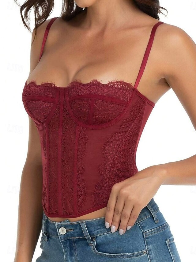 Sexy Plain Camisole Blouse Lace Top Tank Women's Stylish