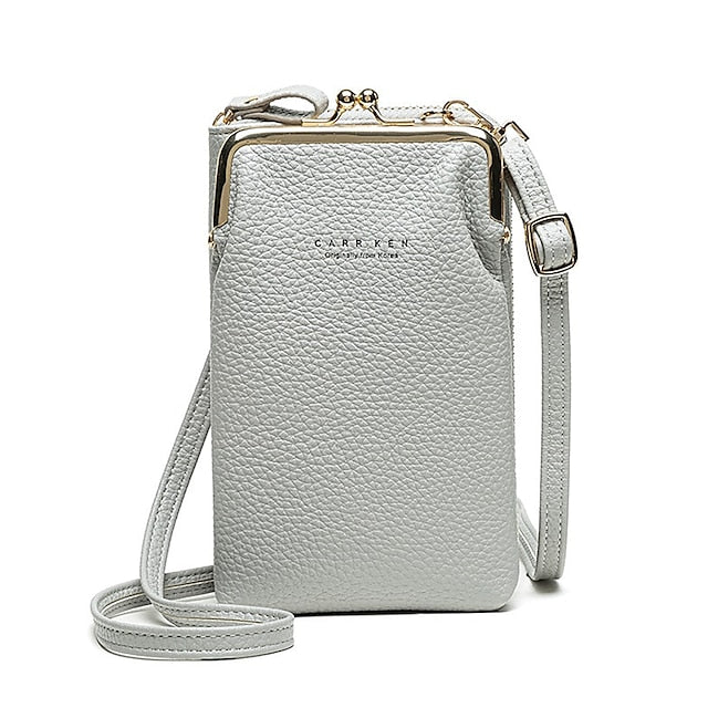 Bag Gold Women's Faux with Frame Leather Black Crossbody