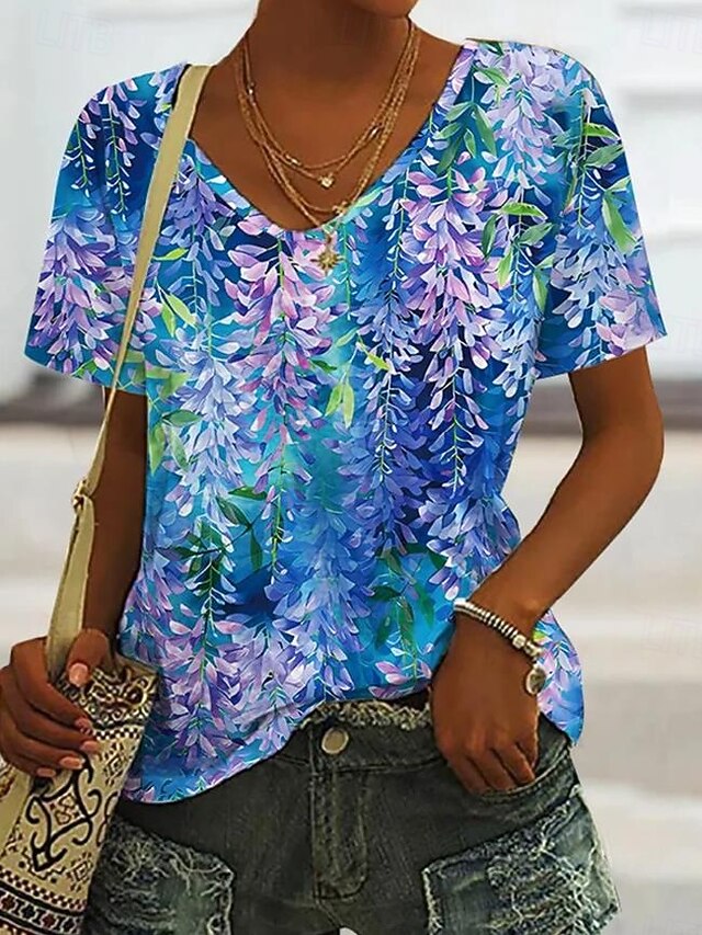 Women's T Shirt Floral Graphic Plants Vintage Tropical