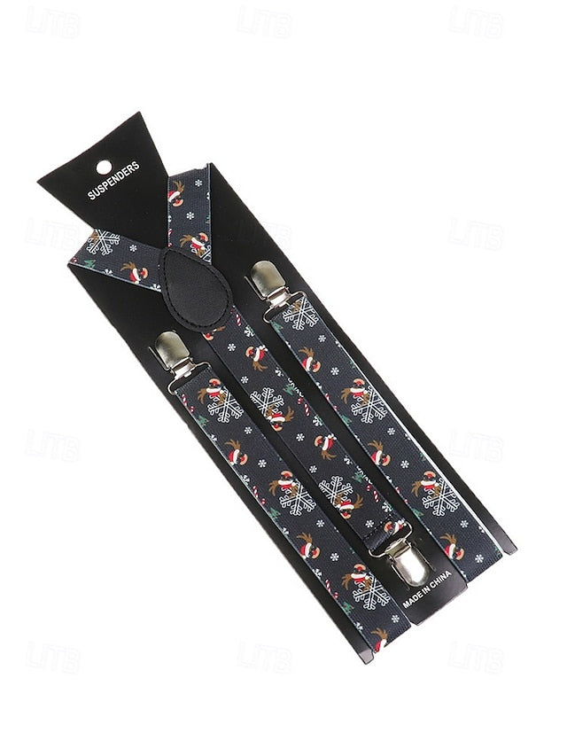 with Men's Christmas Suspenders Snowman