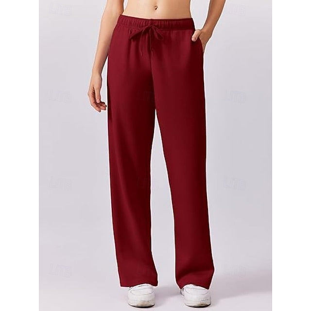 Women's Pants Sets Long Sleeve V Neck Solid Color