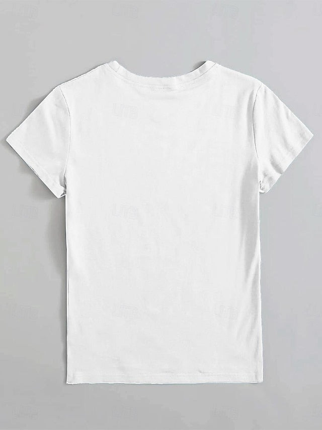 Women's T shirt Tee 100% Cotton  Daily Casual Short Sleeve
