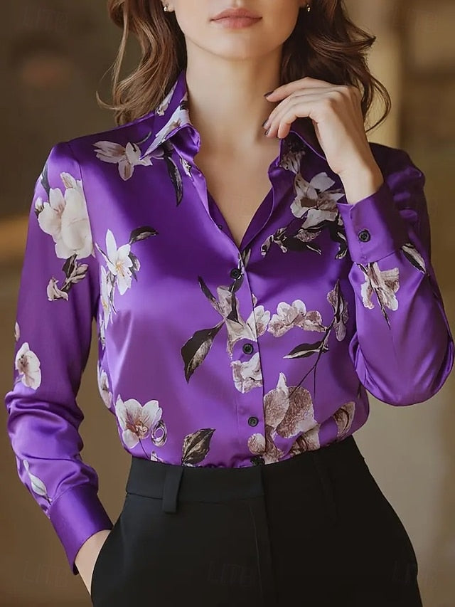 Women's Work Shirt Floral Graphic Elegant Stylish Basic