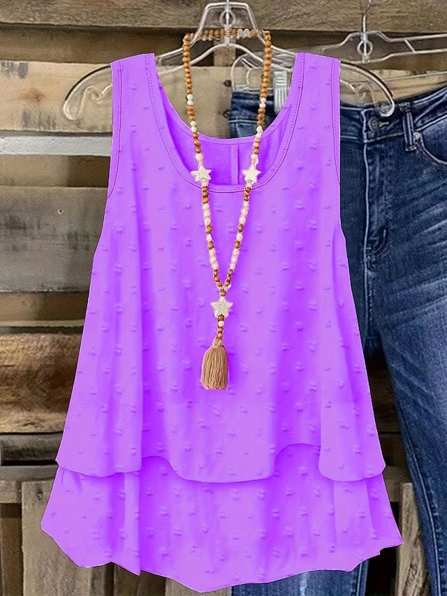 Women's Camisole Tank Top Patchwork Solid Color Daily