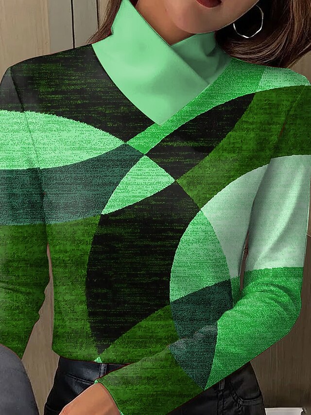 Women's T Shirt Print Graphic Geometric Abstract Elegant