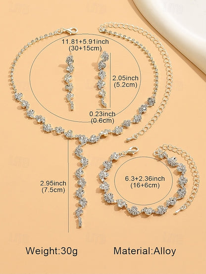 Jewelry Rhinestone Gold Set Necklace – Elegant