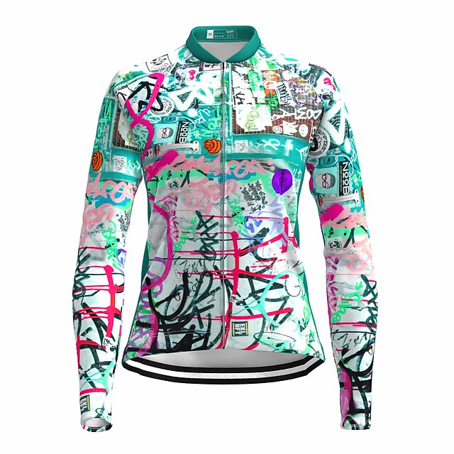Women's Cycling Jersey Graffiti Funny Long Sleeve Bike
