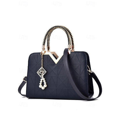 Handbag Faux with Elegant – Women's Pendant Pearl Leather