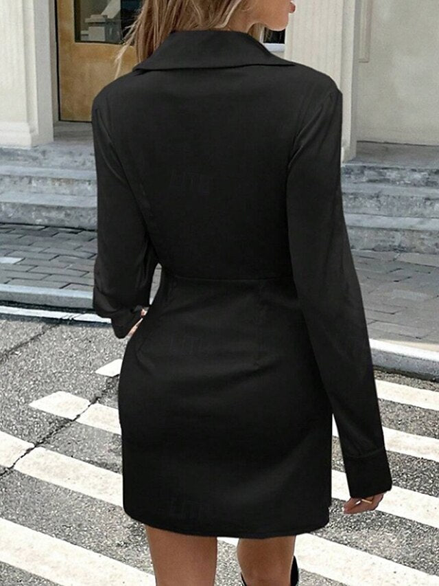Women's Mini Dress Satin Dress Black Dress Party Dress