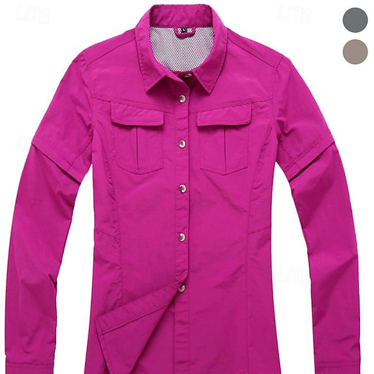 Women's Hiking Shirt Long Sleeve Turndown Top Outdoor