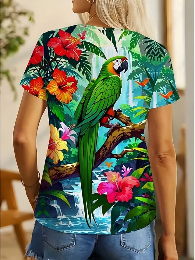 Women's T Shirt Graphic Animal Bird Vintage Stylish Classic