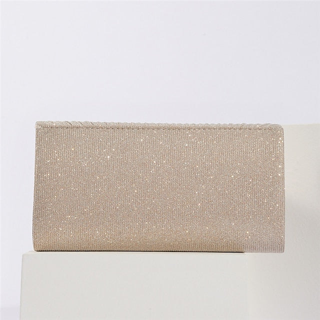 Clutch Elegant Evening Gold with Bag Metal Women's Glitter