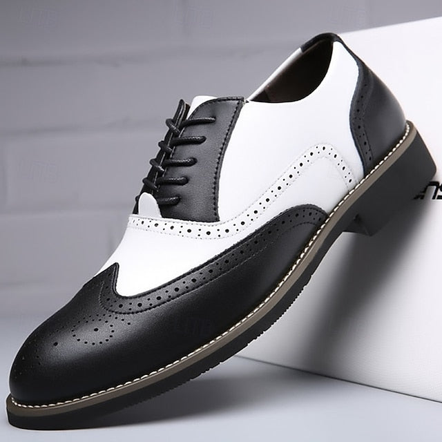 Shoes Men's Brogue Oxford in Two-Tone White Wingtip