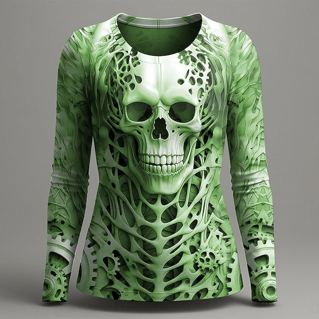 Women's T Shirt Graphic Skull Skeleton Vintage Fashion