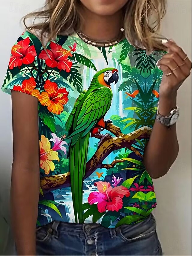 Women's T Shirt Graphic Animal Bird Vintage Stylish Classic