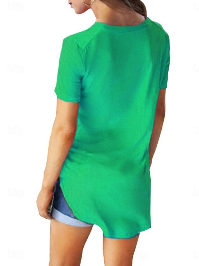 Women's T Shirt Tee Top Solid Color Fashion Basic Classic