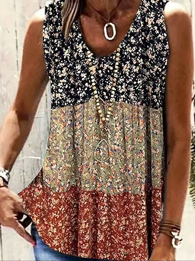 Women's Tank Top Camisole Tank Top Print Floral Bohemia