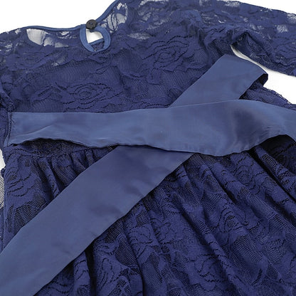 Girls' Solid Kids Colored Flower Long Dress Girl