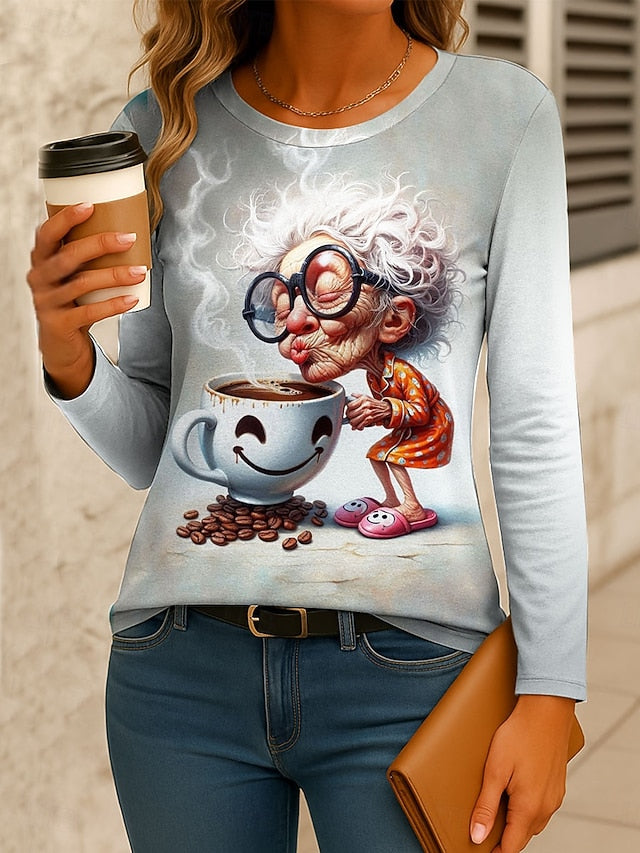 Women's T Shirt Print Graphic Cartoon Gradient Vintage