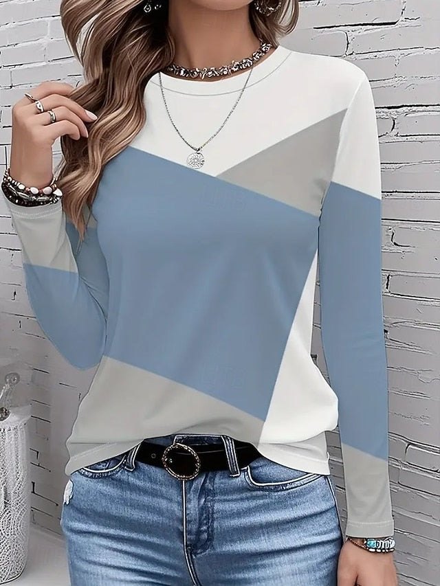 Women's T shirt Long Sleeve Crew Neck Long Sleeve Tunic