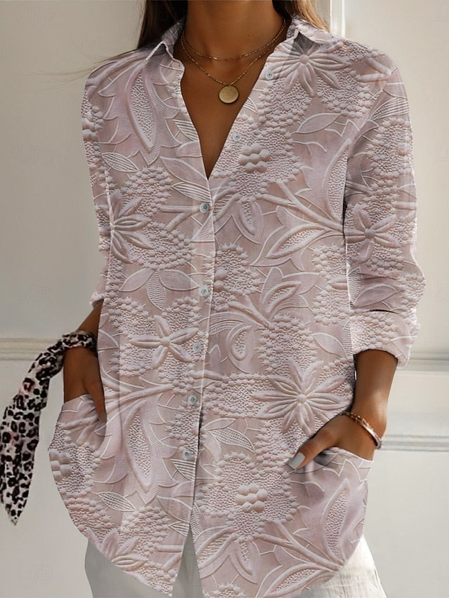 Women's Shirt Buttons Print Floral Active Daily Stylish